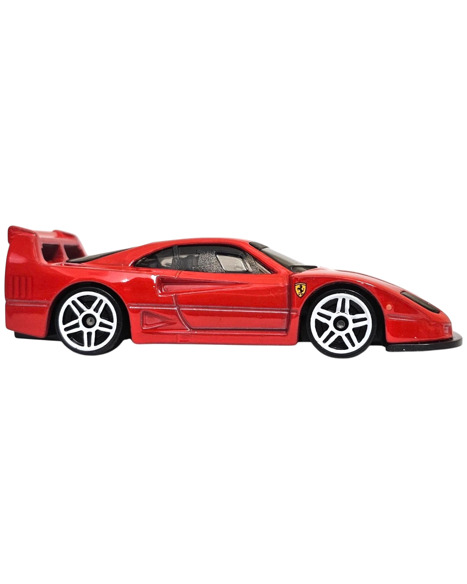 More Than Diecast red Hot Wheels Ferrari F40 Competizione 1:64 scale die-cast car side profile view