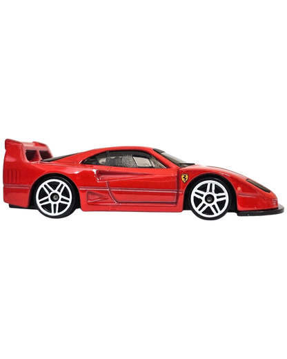 More Than Diecast red Hot Wheels Ferrari F40 Competizione 1:64 scale die-cast car side profile view