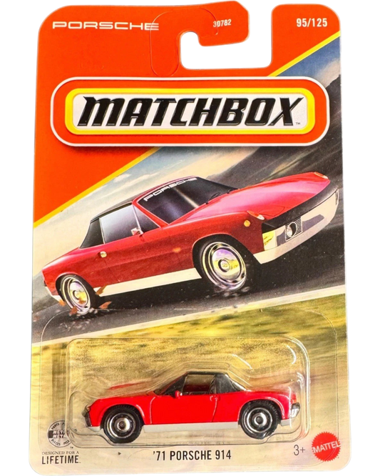 More Than Diecast 2026 Matchbox '71 Porsche 914 in red, a 1:64 scale die-cast car from the Porsche Series #95/125.