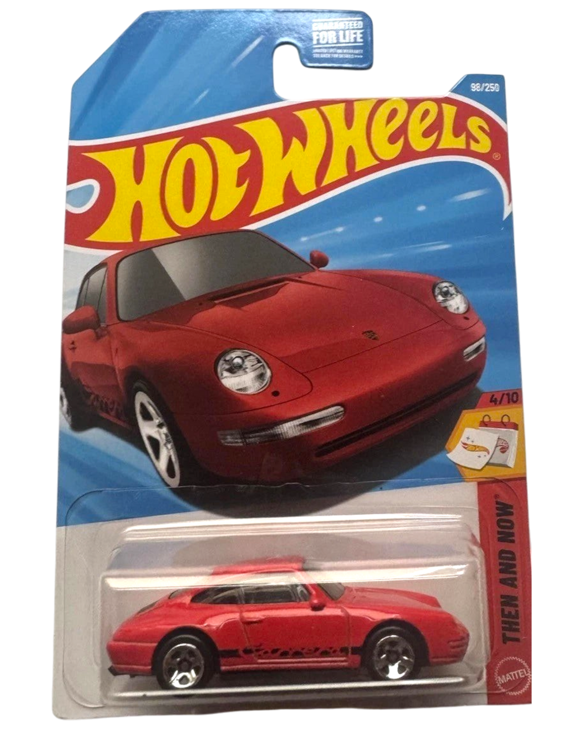More Than Diecast 2026 Hot Wheels 96 Porsche Carrera in red, 1:64 scale die-cast car in Then and Now packaging.
