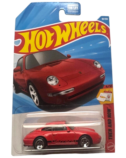 More Than Diecast 2026 Hot Wheels 96 Porsche Carrera in red, 1:64 scale die-cast car in Then and Now packaging.