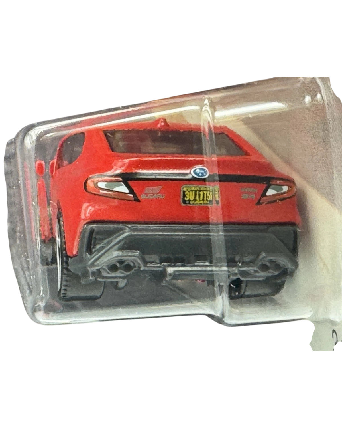 More Than Diecast 2024 Subaru WRX S4 STI die-cast car in red, rear view showing taillights and license plate