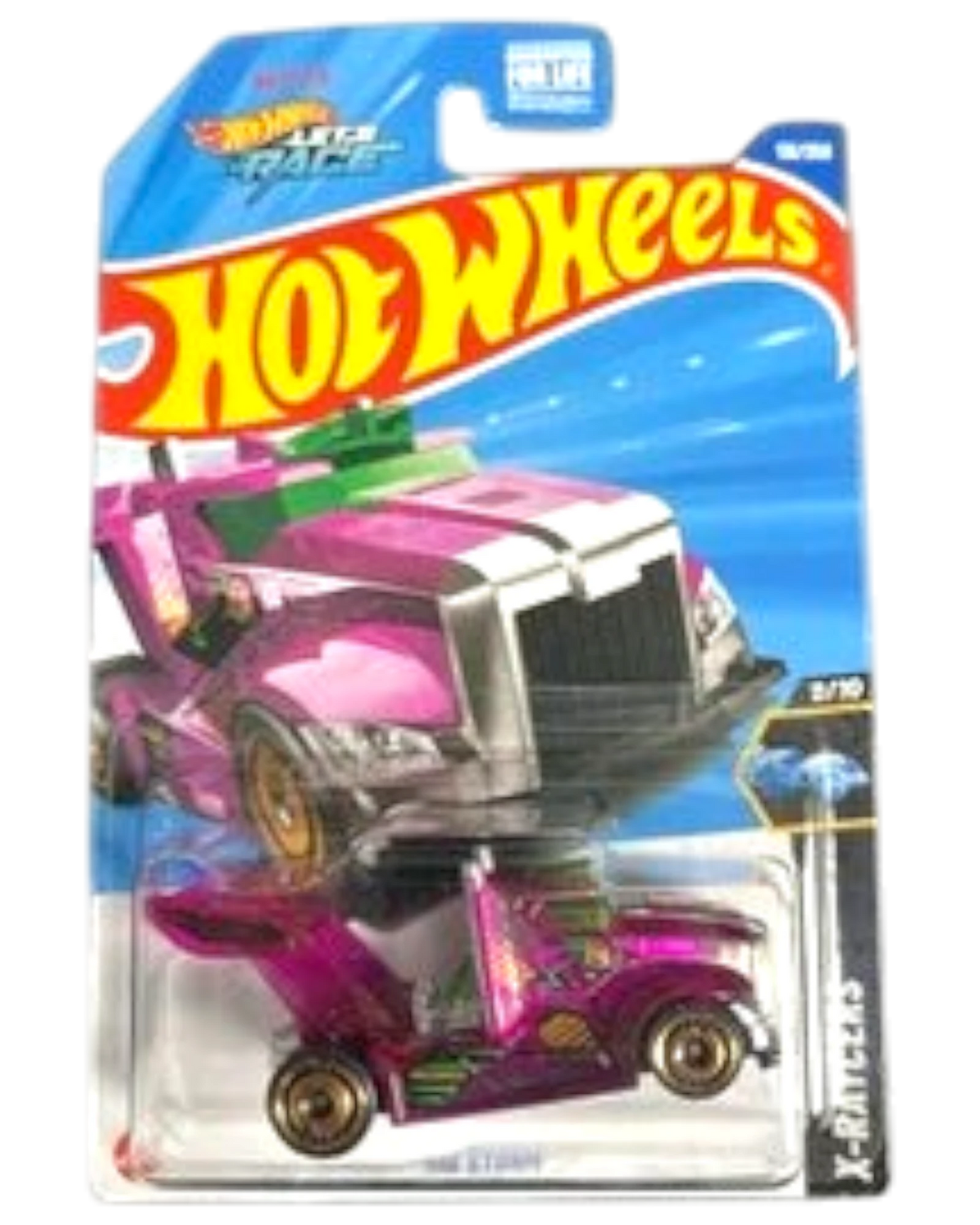 More Than Diecast Hot Wheels Rig Storm Netflix Let's Race Treasure Hunt die-cast truck in pink and silver
