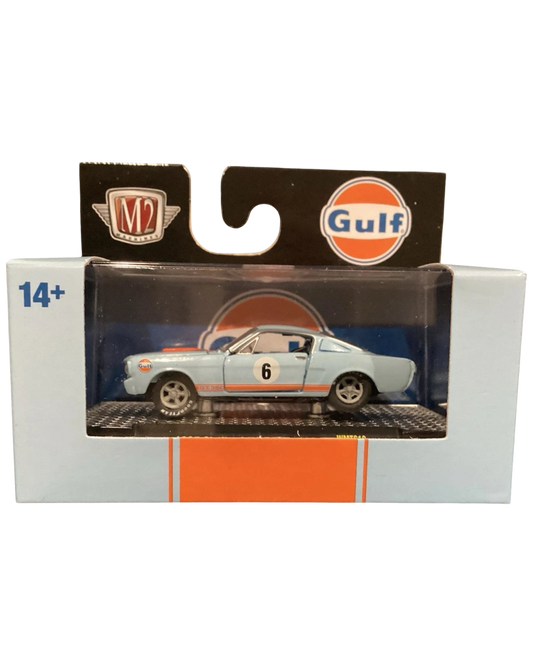 More Than Diecast M2 Machines 1965 Shelby GT350R in iconic Gulf Oil light blue and orange livery in original packaging