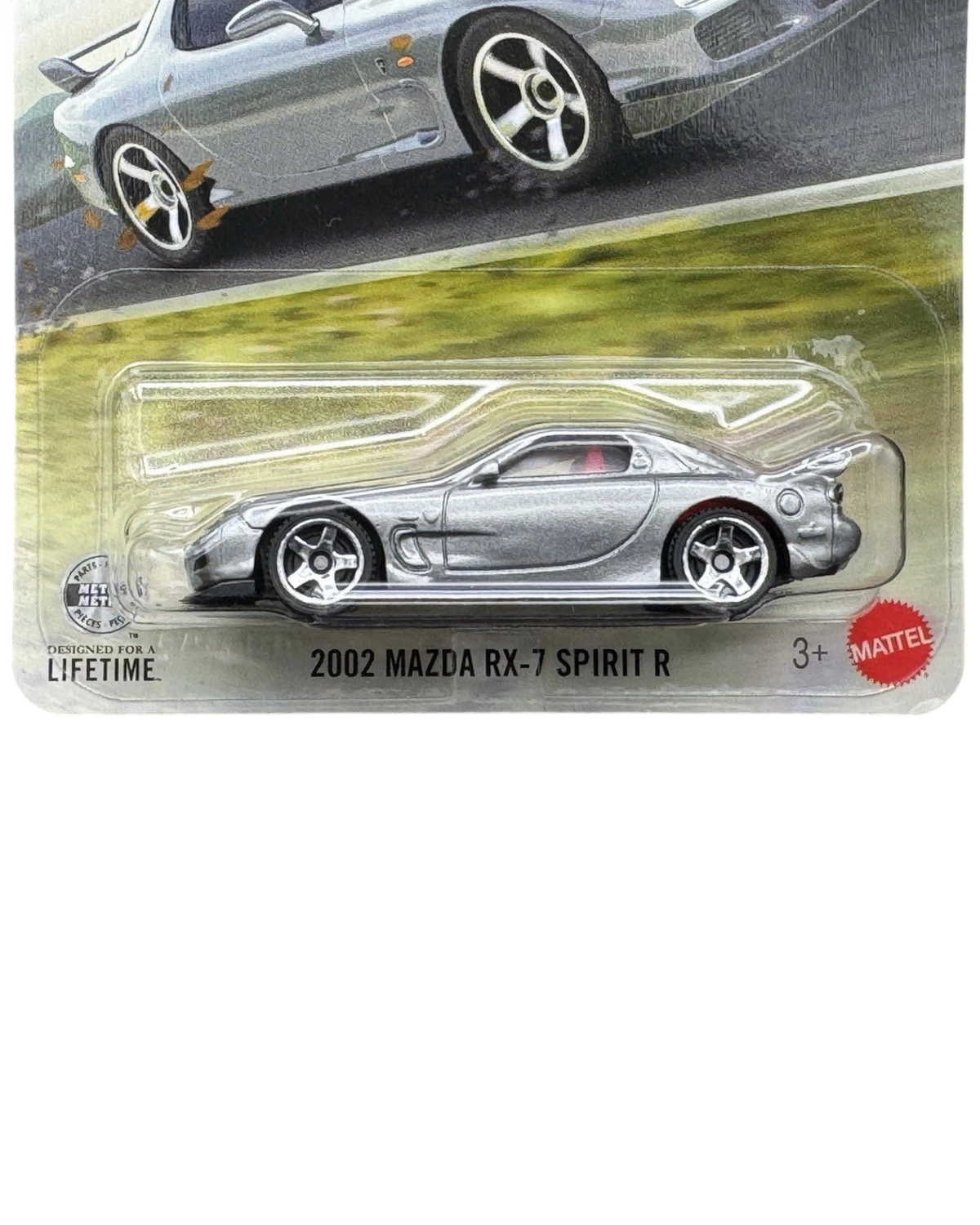 More Than Diecast silver 2002 Mazda RX-7 Spirit R 1:64 scale die-cast car in original blister packaging