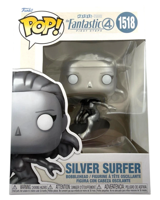 More Than Diecast Funko Pop Silver Surfer vinyl figure from Marvel The Fantastic Four First Steps in display box