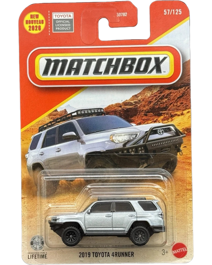 More Than Diecast Matchbox 2026 MBX Team Toyota 2019 Toyota 4Runner silver 1:64 scale die-cast SUV in blister pack