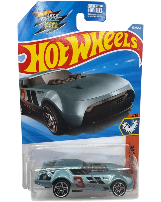 More Than Diecast Hot Wheels 2026 Slide-Burn in metalflake teal, a 1:64 scale wide-body muscle car die-cast toy.