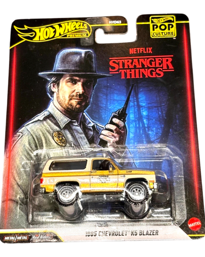 More Than Diecast Hot Wheels Premium Stranger Things 1985 Chevy K5 Blazer die-cast truck in Hawkins police livery