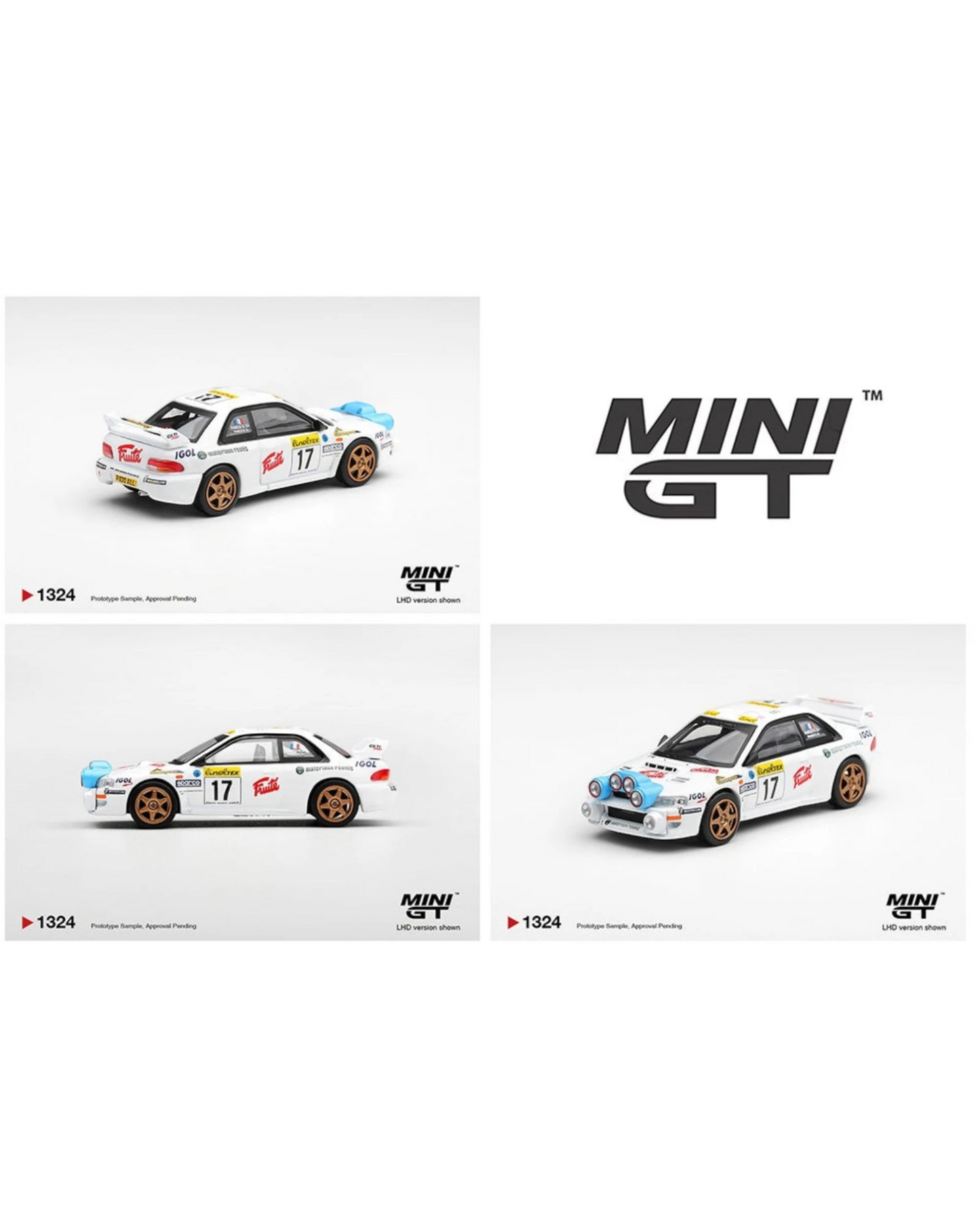 More Than Diecast Mini GT 1:64 Subaru Impreza WRC98 #17 1999 Rally Monte-Carlo white diecast model car