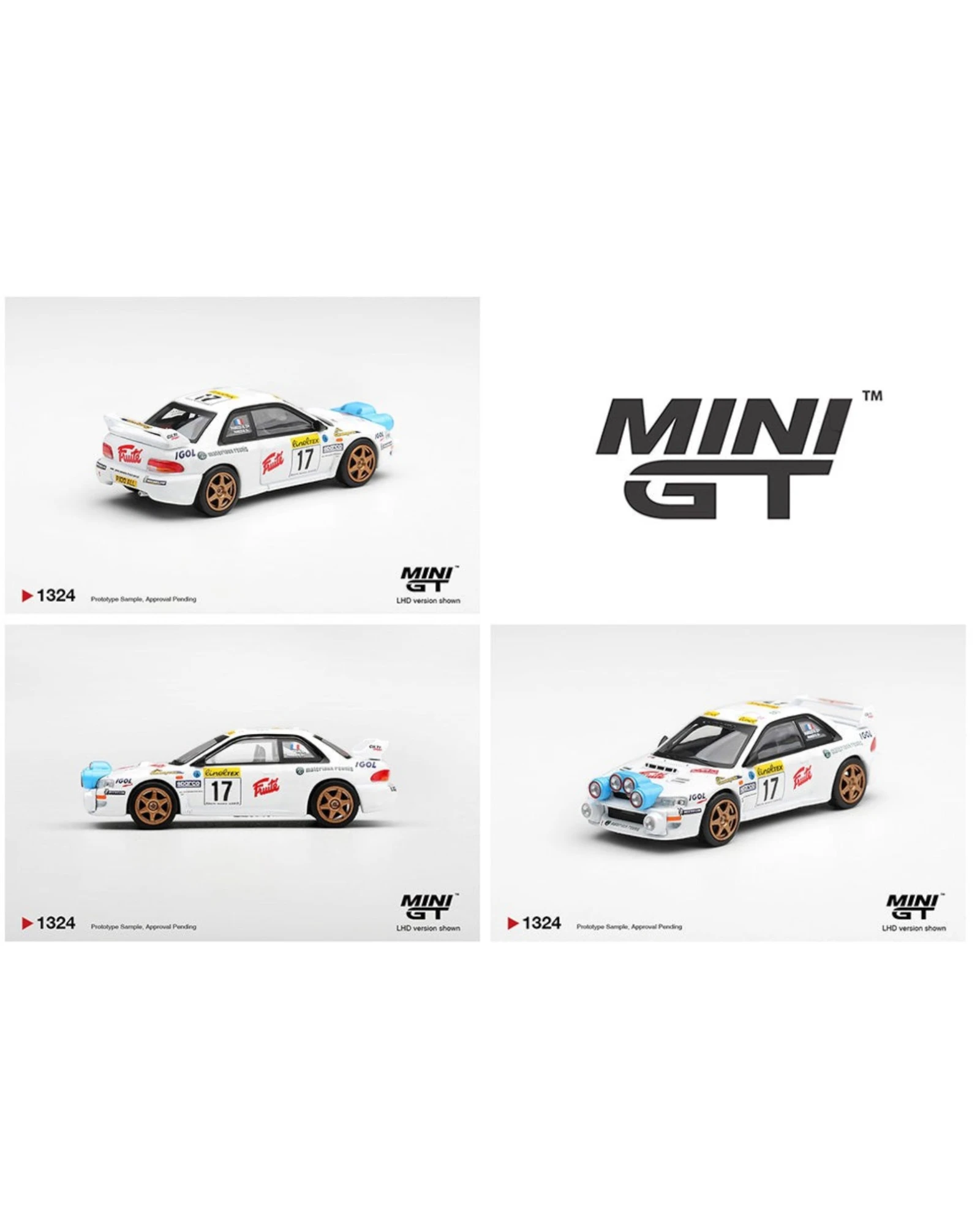 More Than Diecast Mini GT 1:64 Subaru Impreza WRC98 #17 1999 Rally Monte-Carlo white diecast model car