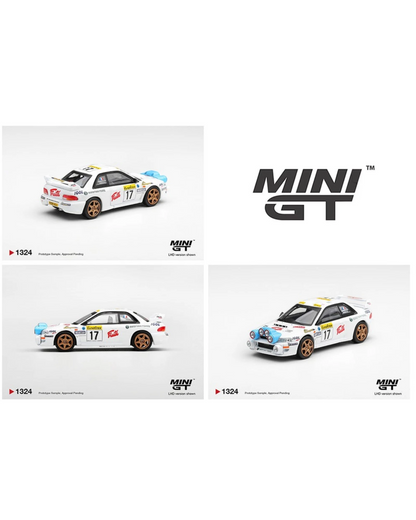 More Than Diecast Mini GT 1:64 Subaru Impreza WRC98 #17 1999 Rally Monte-Carlo white diecast model car