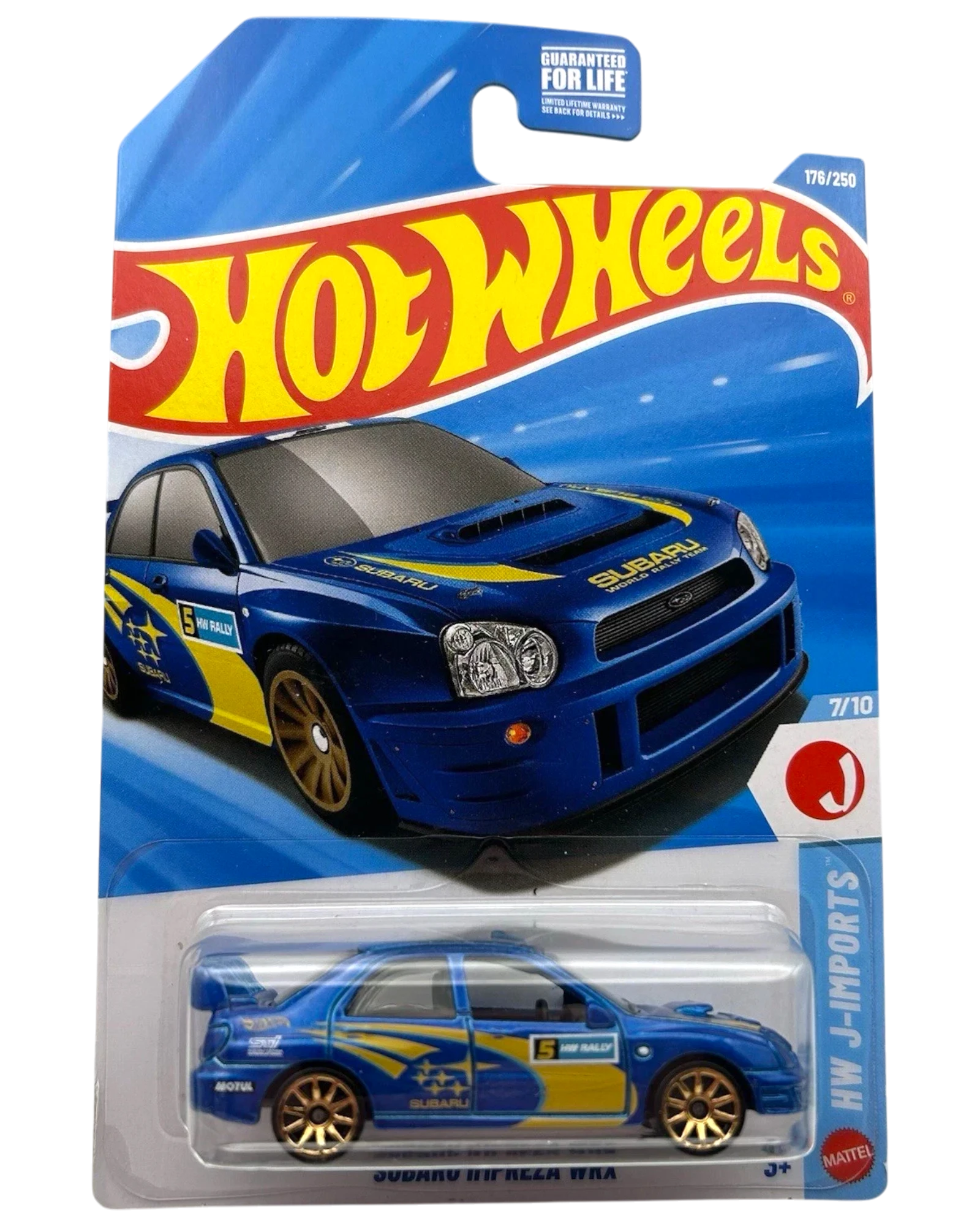 More Than Diecast Hot Wheels 2002 Subaru Impreza WRX blue rally die-cast car in original packaging