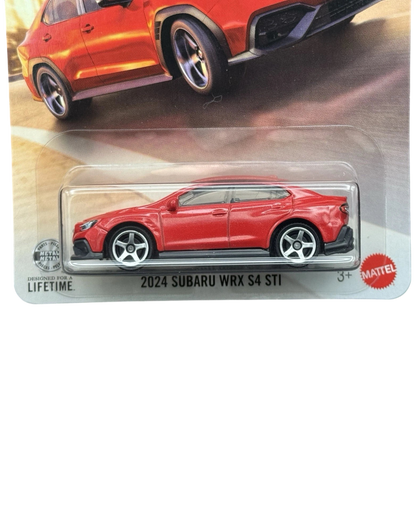More Than Diecast 2024 Subaru WRX S4 STI die-cast car in red, 1:64 scale Matchbox mainline collectible
