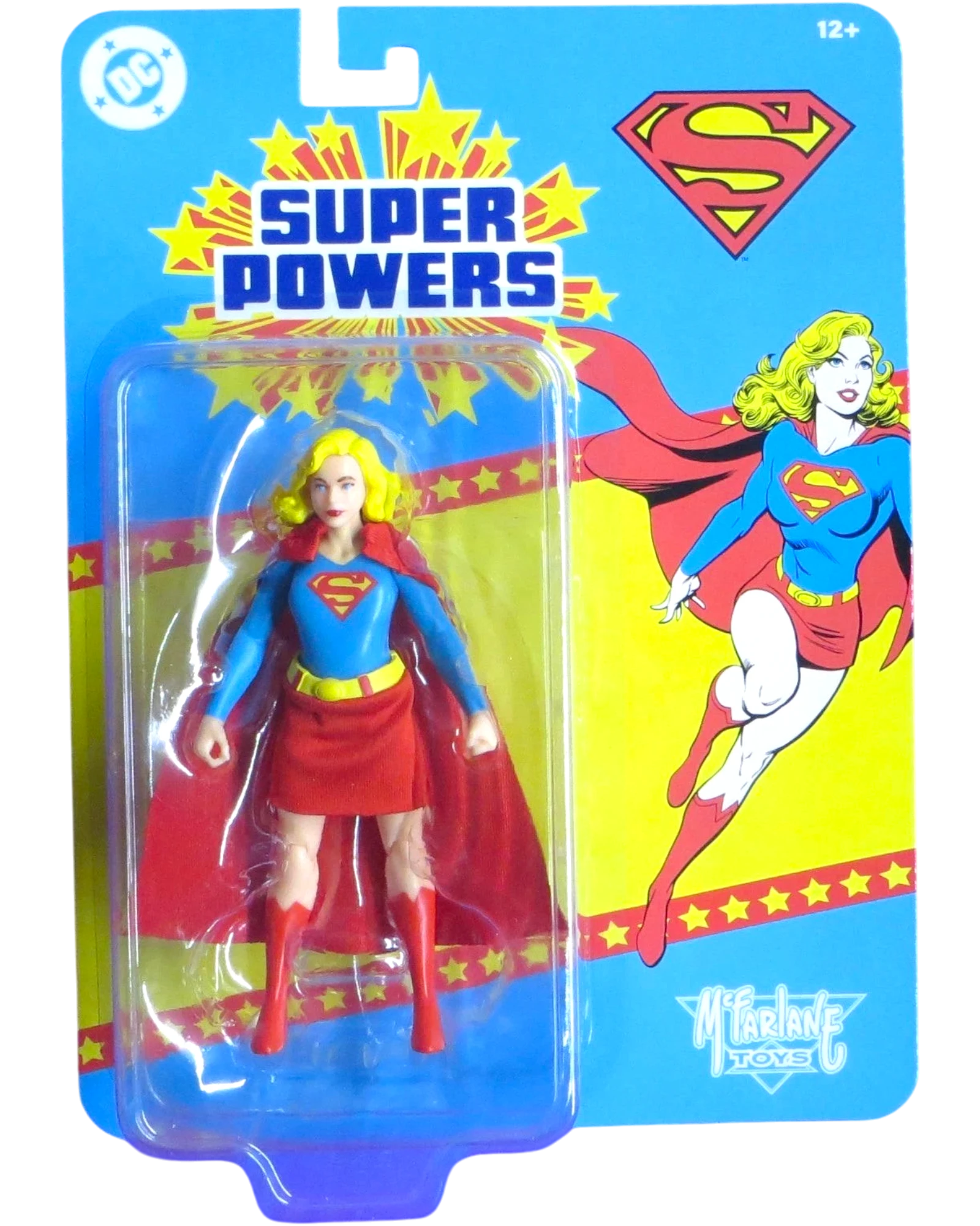 More Than Diecast McFarlane Super Powers Supergirl action figure in original blue and red costume packaging