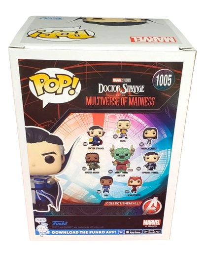 More Than Diecast Marvel Studios Doctor Strange in the Multiverse of Madness Supreme Strange #1005 Funko Pop! vinyl figure box.