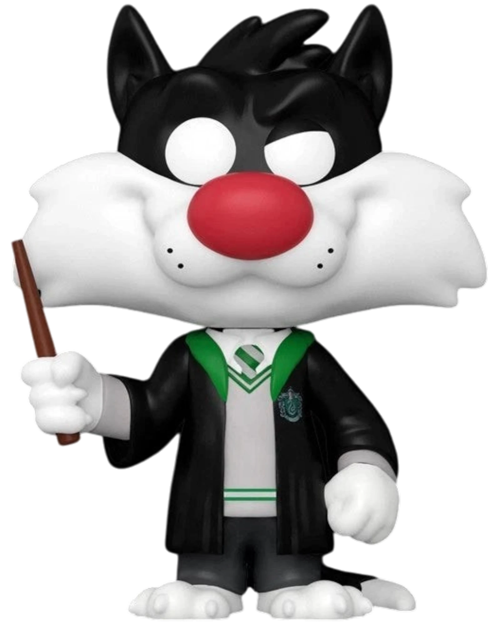 More Than Diecast Funko Pop! Sylvester Cat in Slytherin robes holding a wand. Black, white, red, and green.