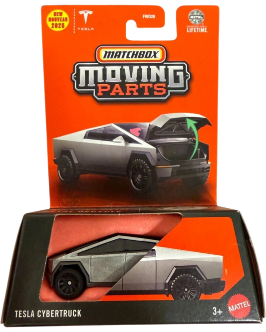 More Than Diecast Matchbox 2025 Tesla Cybertruck 1:64 scale die-cast toy car with functional opening tailgate