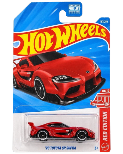More Than Diecast Hot Wheels Red Edition 2020 Toyota GR Supra 1:64 scale die-cast car in original blister packaging
