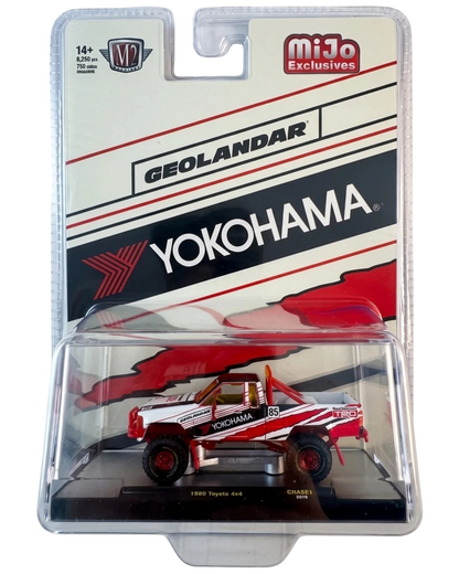 More Than Diecast M2 Machines 1985 Toyota 4x4 pickup chase model in 1:64 scale with Yokohama Geolandar livery