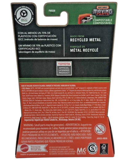 More Than Diecast Matchbox 2025 Toyota Sequoia TRD Pro packaging back showing recycled metal and safety information