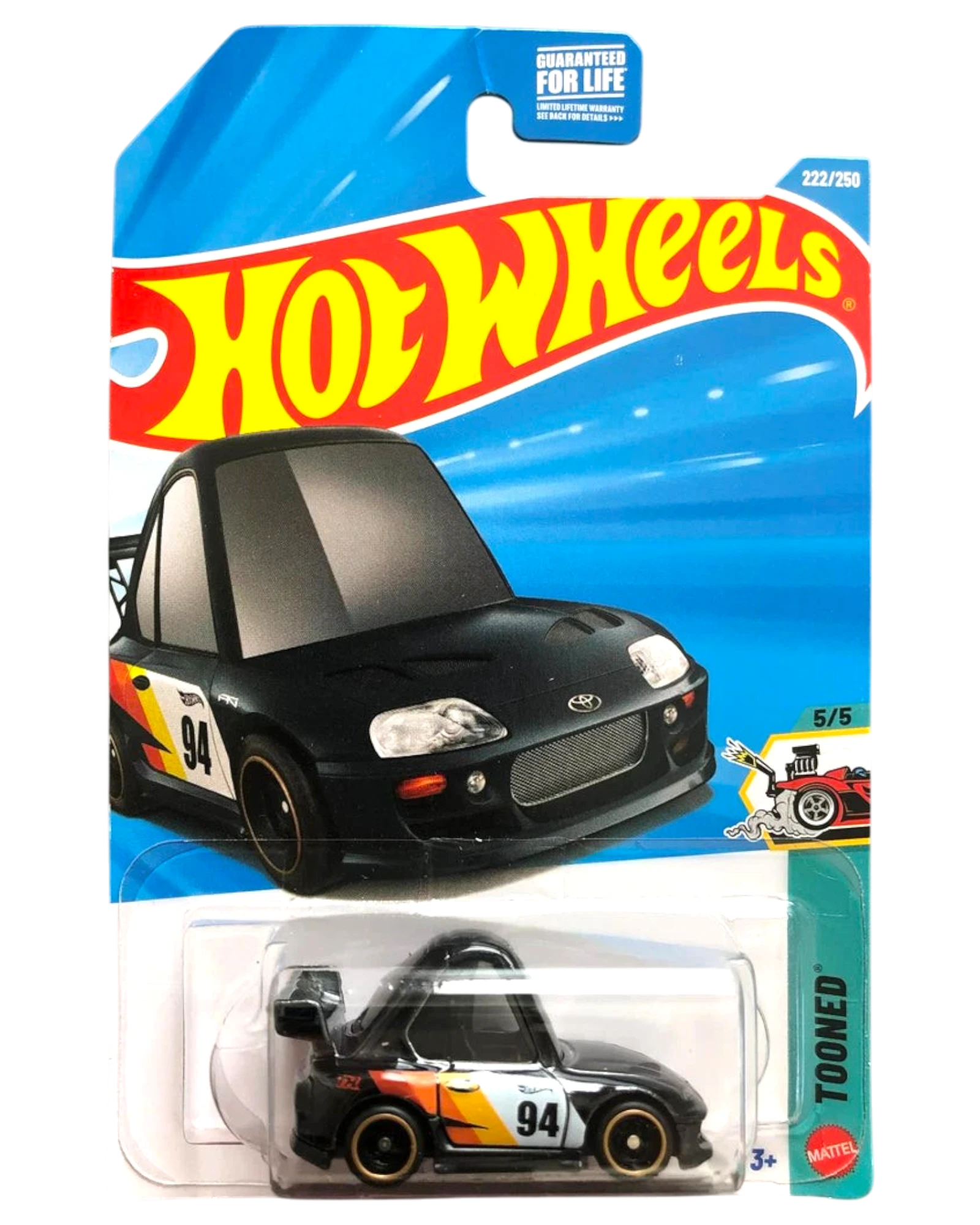 More Than Diecast Hot Wheels 1994 Toyota Supra Tooned Super Treasure Hunt die-cast car in black with racing decals