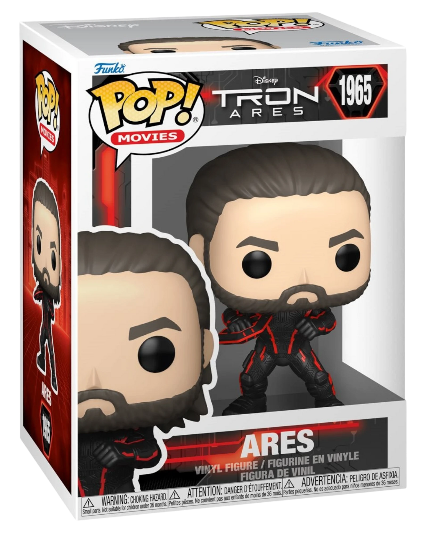 More Than Diecast Tron: Ares Funko Pop! Vinyl Figure #1965, black suit with red accents, 3.75 inches tall.