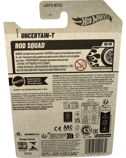 More Than Diecast Hot Wheels Uncertain-T Rod Squad 1:64 die-cast car packaging back view