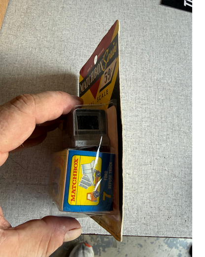 More Than Diecast vintage 1968 Matchbox No. 7 Ford Refuse Garbage Truck in original blister pack packaging