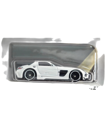 More Than Diecast Hot Wheels white Mercedes-Benz SLS AMG Coupe 1:64 scale die-cast car in Fast & Furious packaging