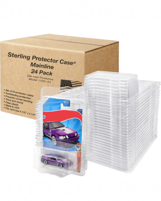 More Than Diecast 24-pack clear plastic protector cases for 6.5" x 4.25" cards, model 17201-24.