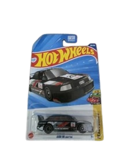 More Than Diecast Hot Wheels Audi 90 Quattro Peak Pursuit race car, black with red and white racing decals.