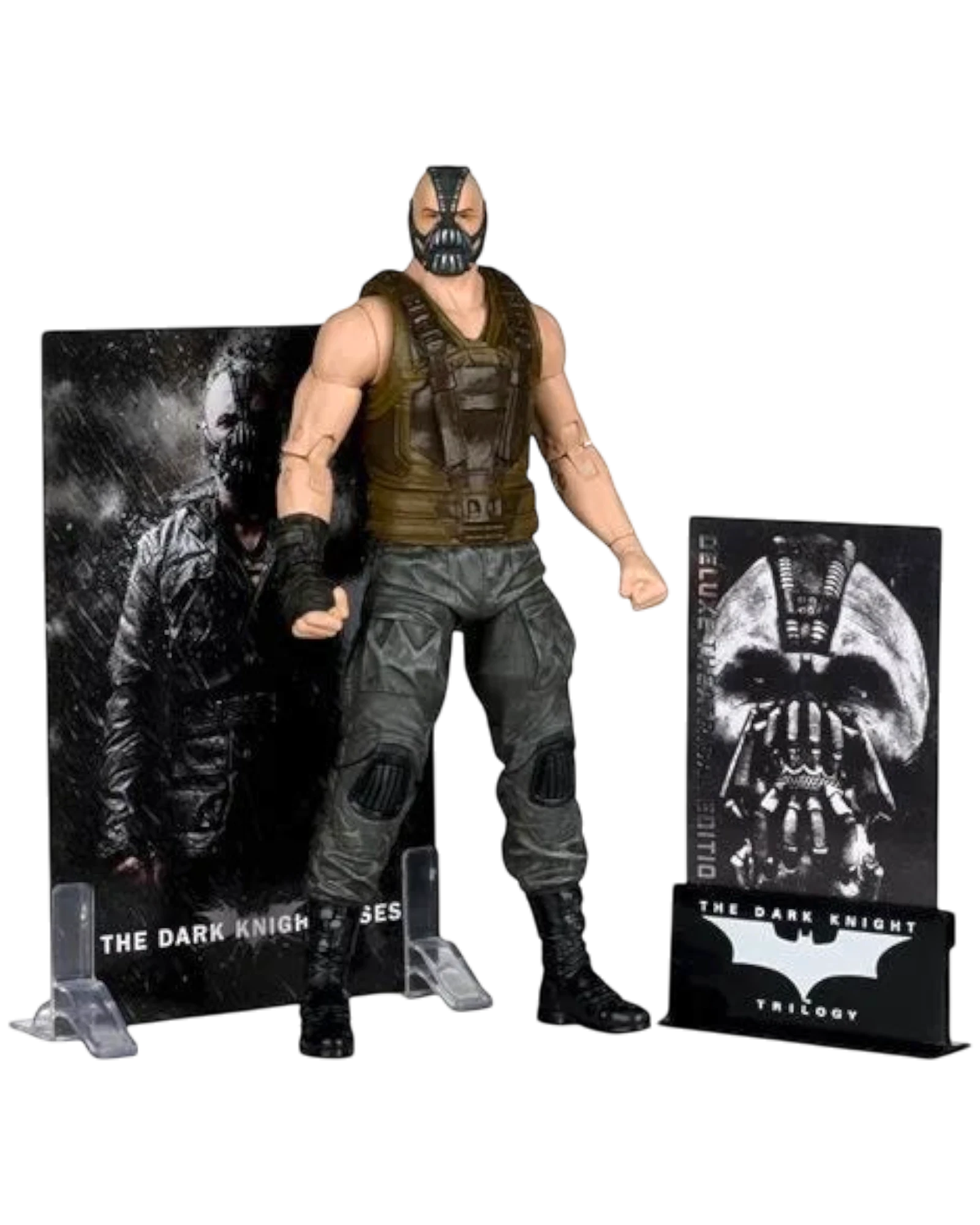 More Than Diecast McFarlane DC Multiverse Bane 7-inch action figure from The Dark Knight Rises, featuring screen-accurate sculpt, mask, and armor.