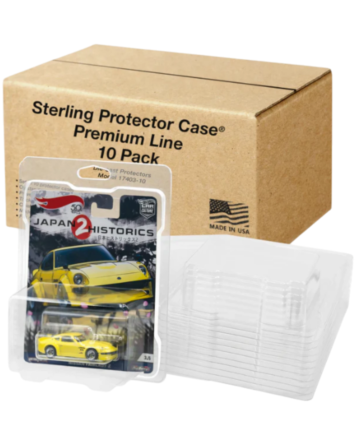 More Than Diecast 10-pack Sterling Protector Premium Line Model 17403 clear plastic card protectors for 6.5" x 5.25" cards.