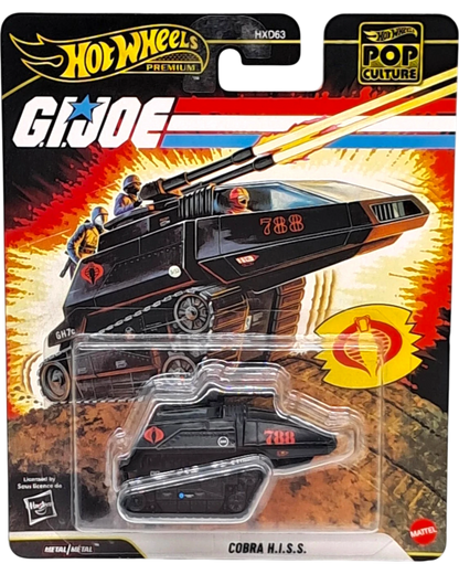 More Than Diecast G.I. Joe Cobra H.I.S.S. Vehicle, a black die-cast toy tank with red accents and Cobra insignia.