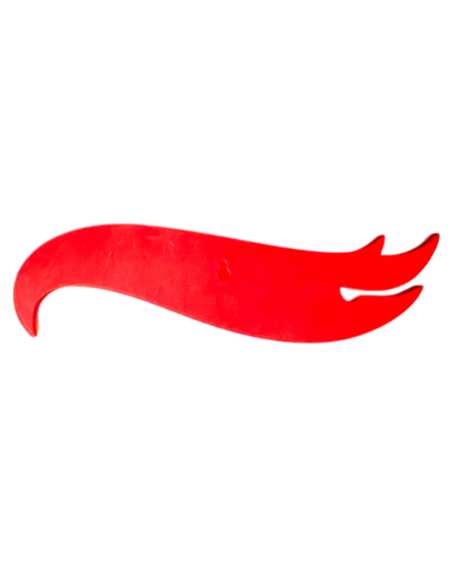More Than Diecast red 3D printed Hot Wheels flame logo sign for collector display.