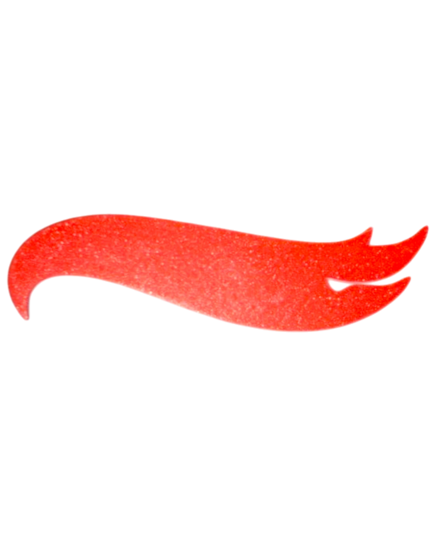 More Than Diecast red 3D printed Hot Wheels flame logo sign for collector display.