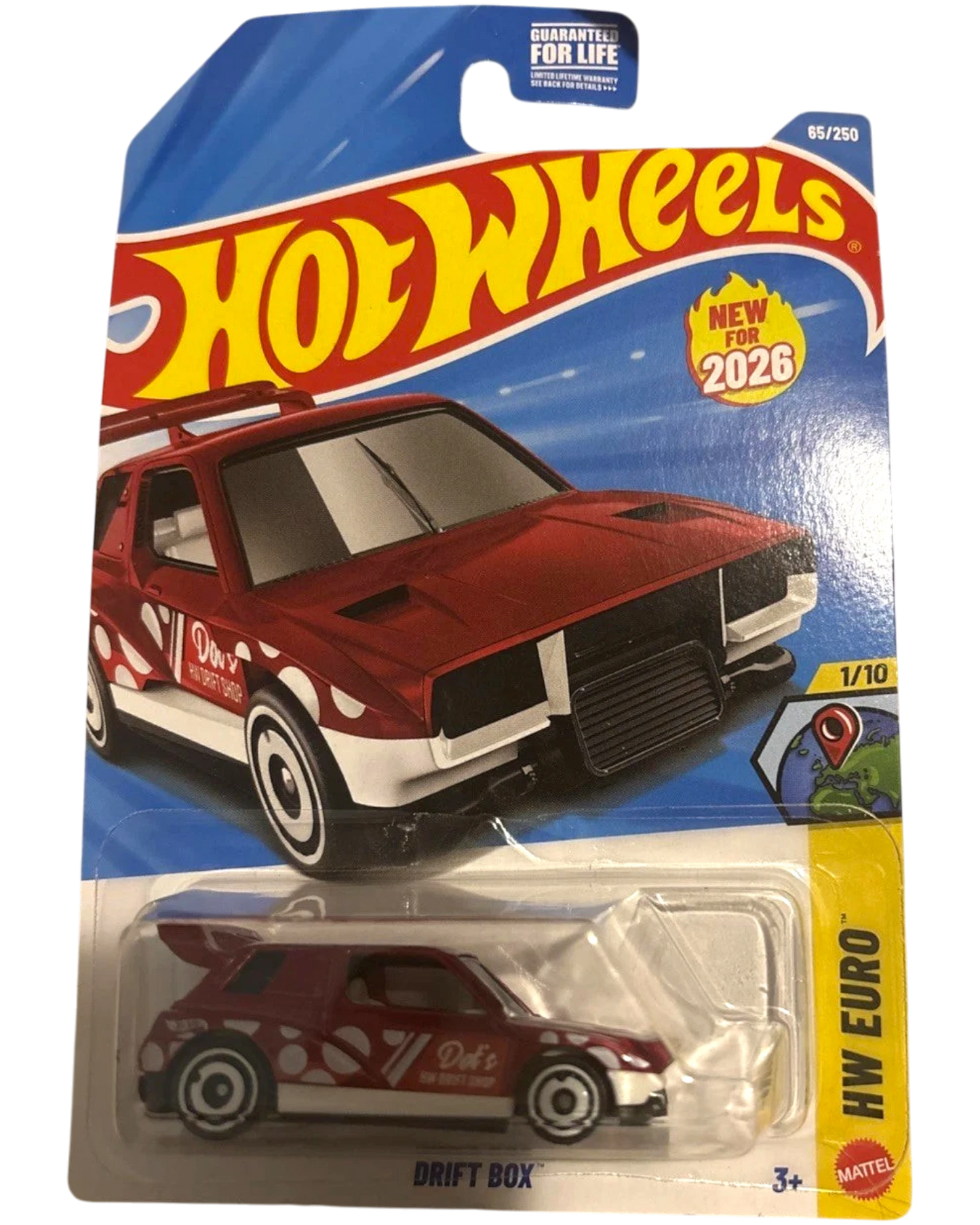 More Than Diecast Hot Wheels 2025 Monster High Ghoul Mobile 1:64 scale die-cast car, red with white polka dots and graphics.