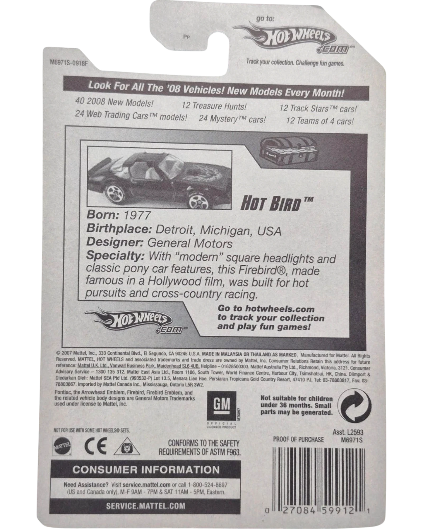 More Than Diecast 2008 Hot Wheels Super Treasure Hunt Hot Bird Firebird 1:64 scale die-cast car with Spectraflame paint and Real Rider wheels.