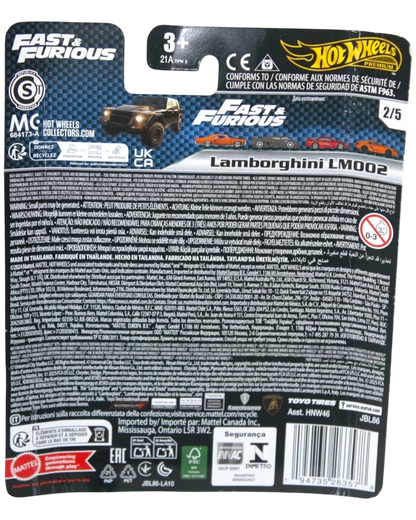 More Than Diecast Hot Wheels Premium Fast & Furious Lamborghini LM002 Black Edition die-cast model car.