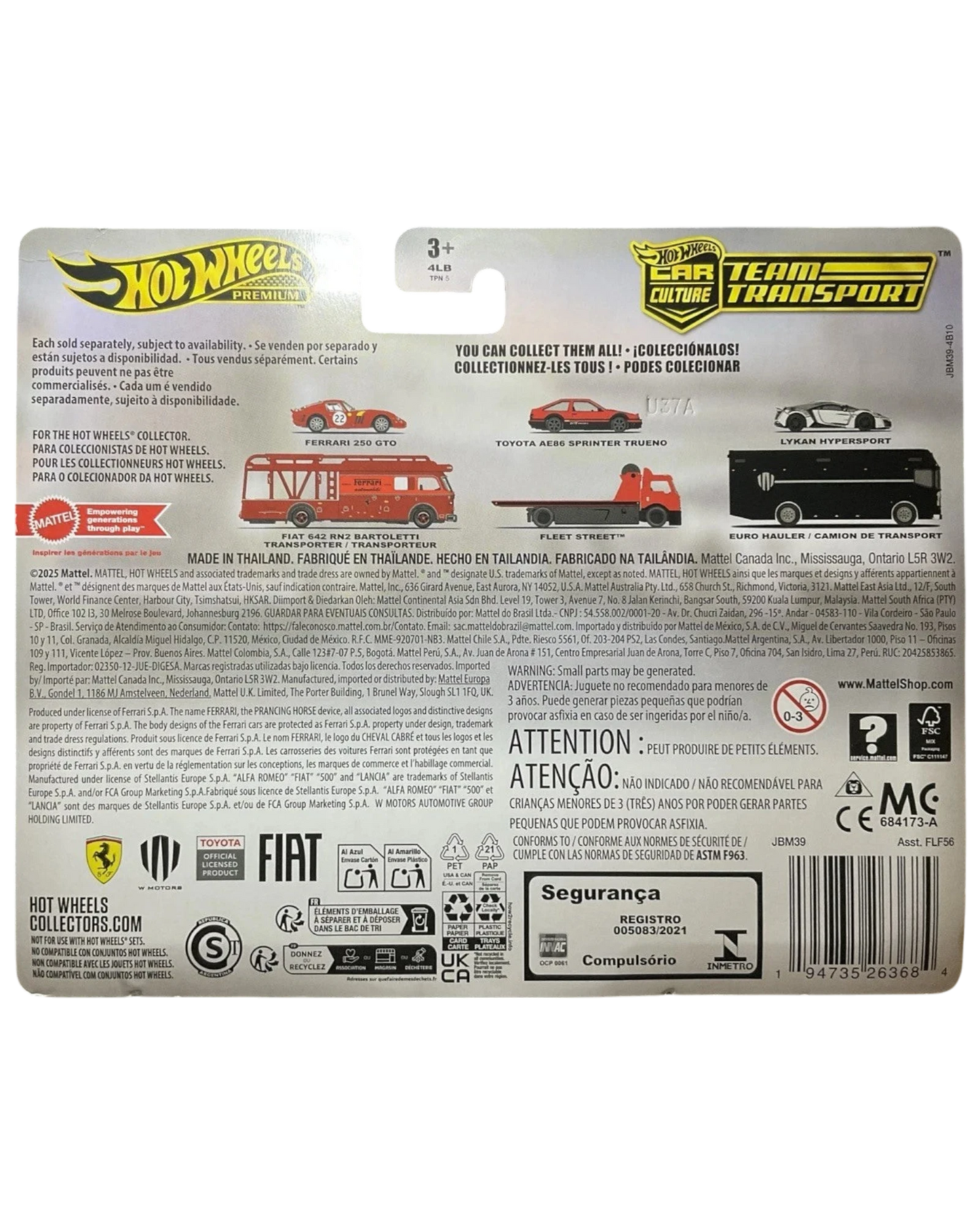 More Than Diecast Hot Wheels 2025 Team Transport Lykan HyperSport and Euro Hauler 1:64 die-cast set. The Lykan HyperSport is a sleek, red sports car, and the Euro Hauler is a black bus-like transporter.