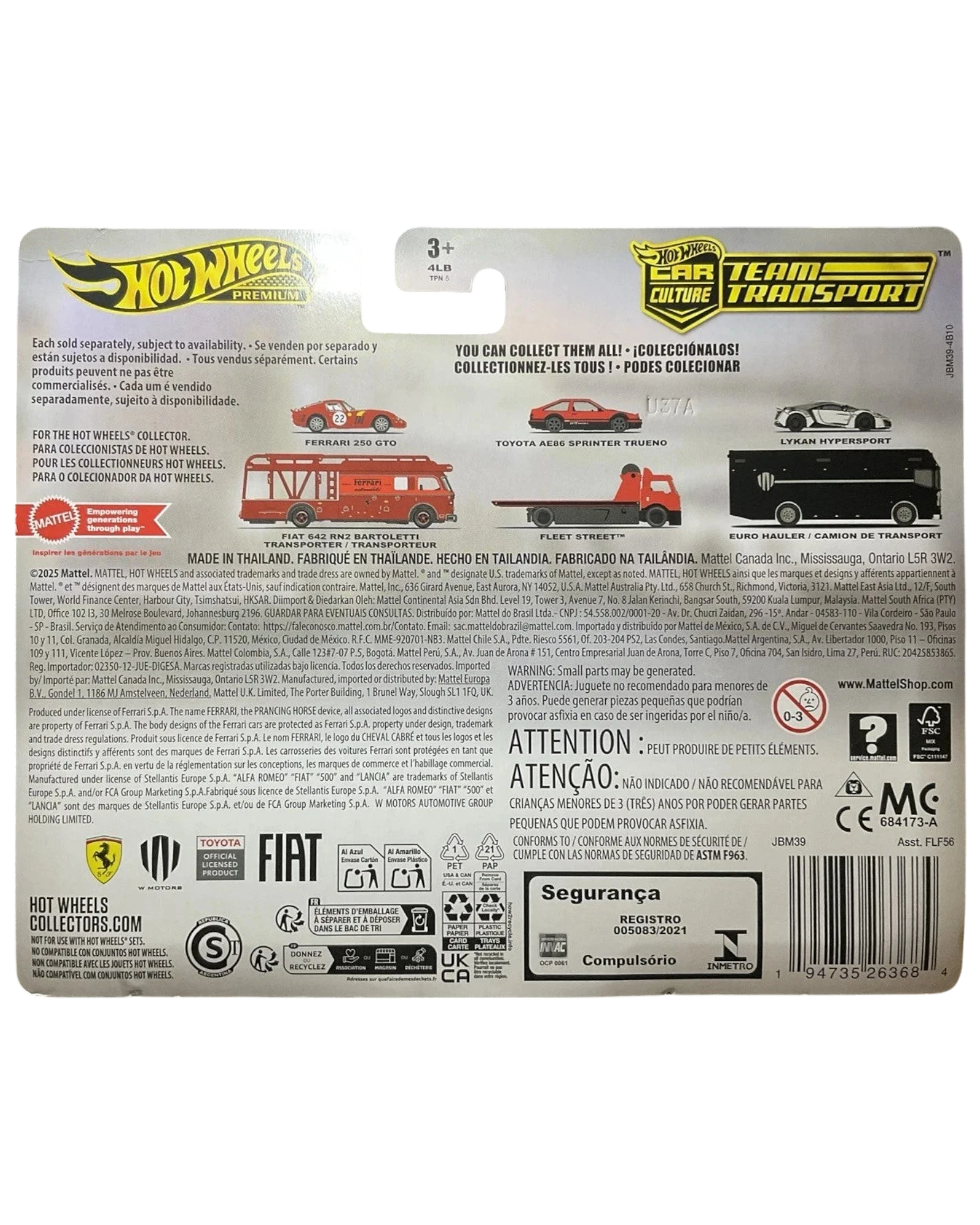 More Than Diecast Hot Wheels 2025 Team Transport Lykan HyperSport and Euro Hauler 1:64 die-cast set. The Lykan HyperSport is a sleek, red sports car, and the Euro Hauler is a black bus-like transporter.