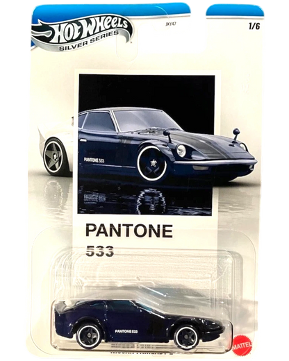 More Than Diecast Hot Wheels Nissan Fairlady Z 1:64 scale die-cast model in Pantone 533 blue with Silver Series detailing.