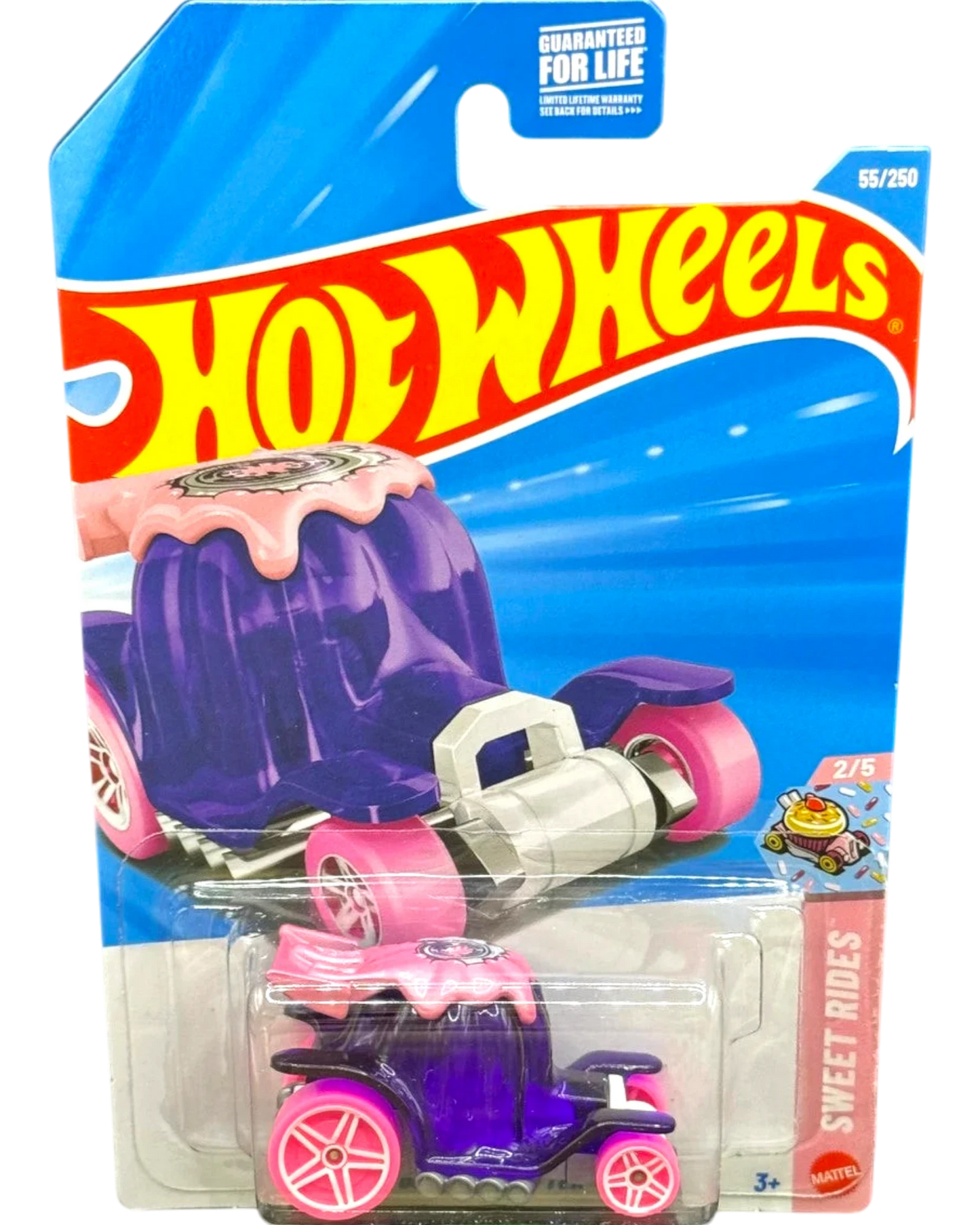 More Than Diecast Hot Wheels 2026 purple and pink dessert drifter toy car, part of the Sweet Rides collection.
