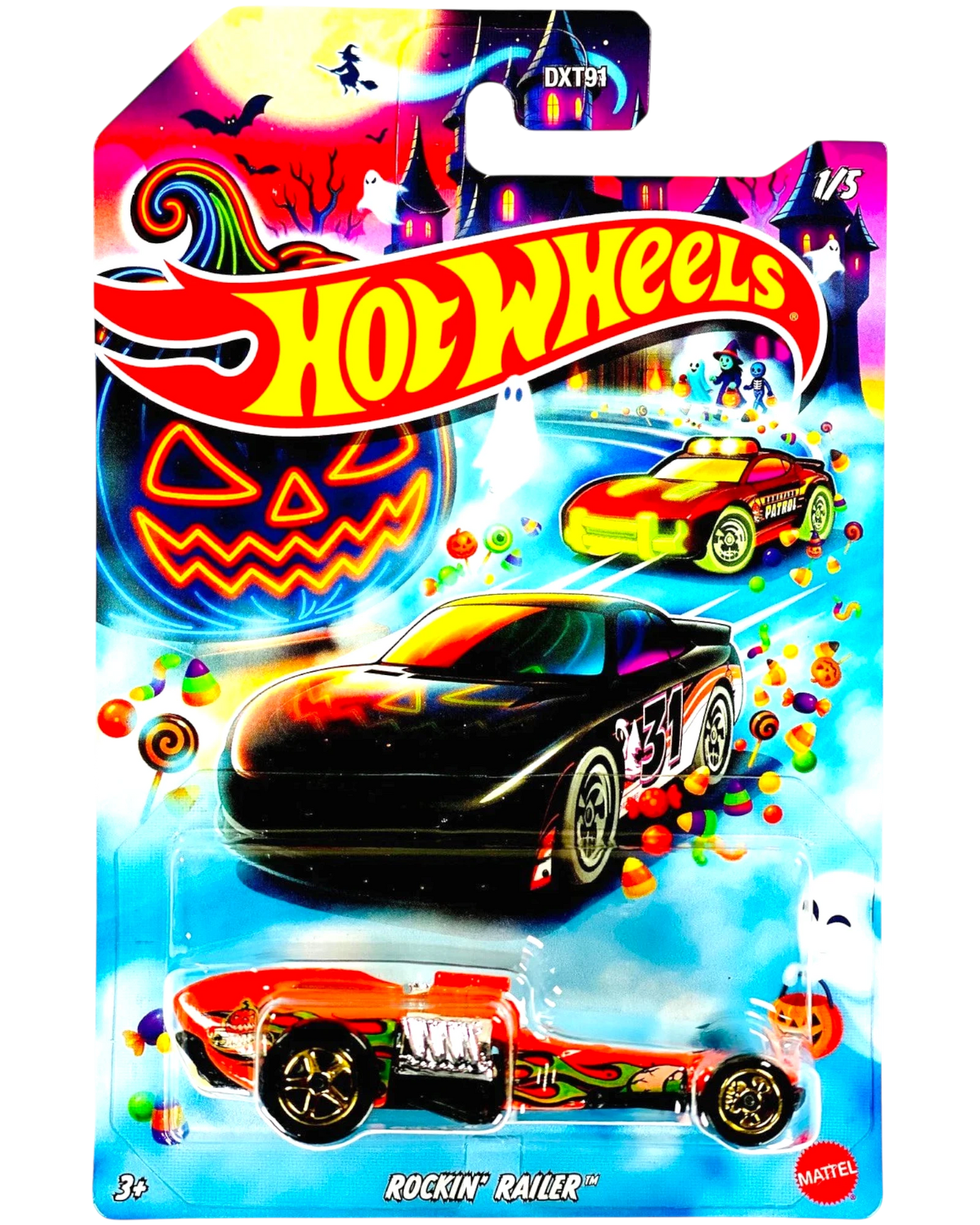 More Than Diecast 2026 Halloween Series Rockin' Railer 1/5 die-cast toy car with spooky graphics and candy details.