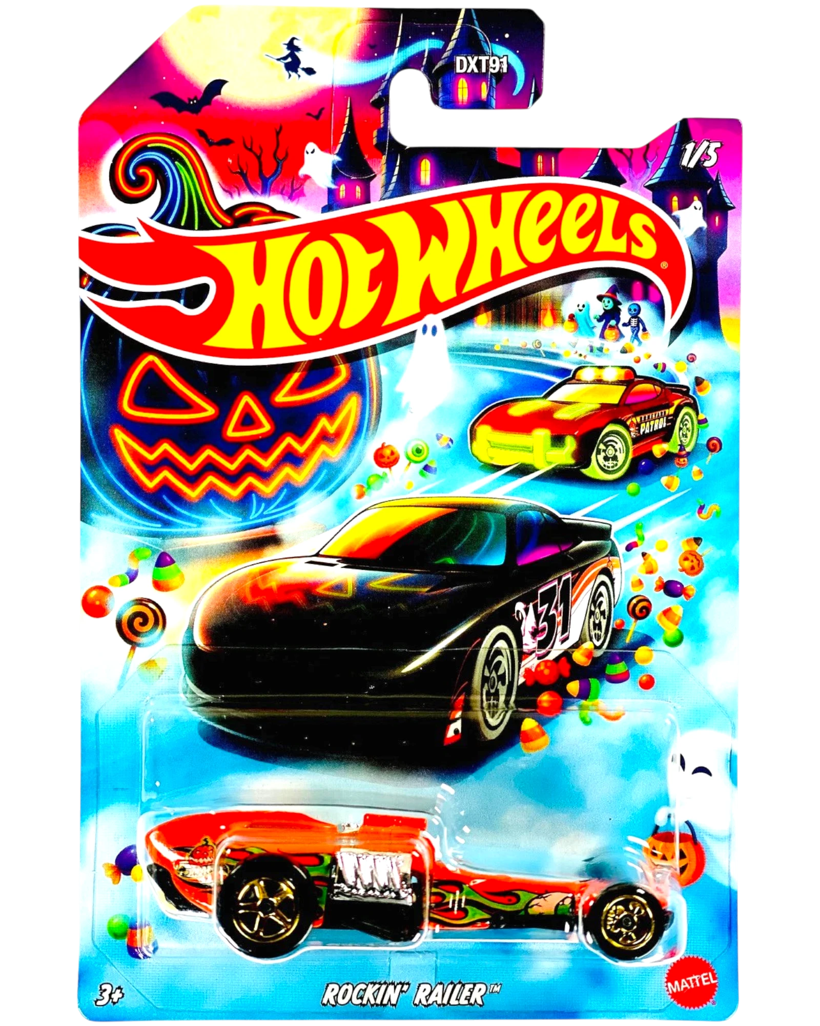 More Than Diecast 2026 Halloween Series Rockin' Railer 1/5 die-cast toy car with spooky graphics and candy details.
