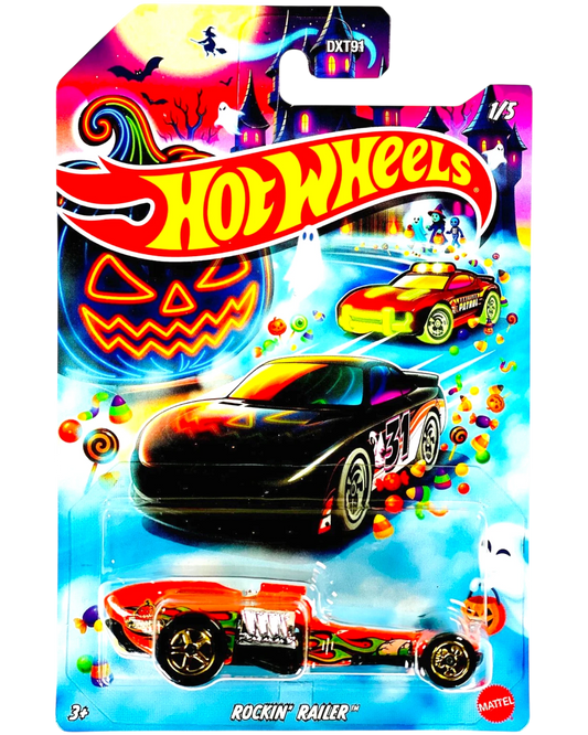 More Than Diecast 2026 Halloween Series Rockin' Railer 1/5 die-cast toy car with spooky graphics and candy details.