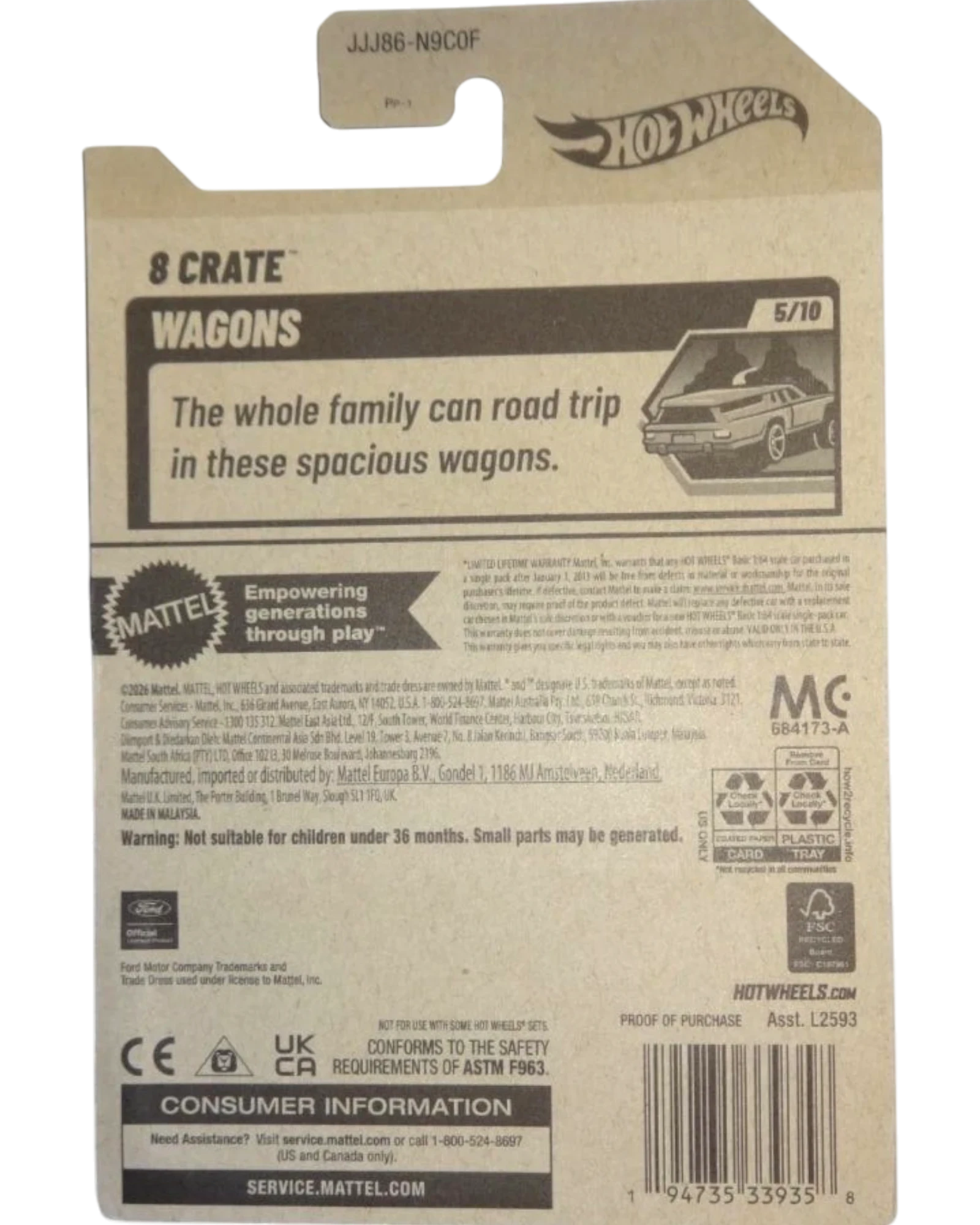 More Than Diecast 2026 Hot Wheels 133/250 pink 8 CRATE WAGONS, mint on card.