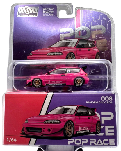 Pop Race x Enigma Pandem Civic EG6 Pink #008 | More Than Diecast Pop Race x Enigma Pandem Civic EG6 Pink #008 | More Than Diecast