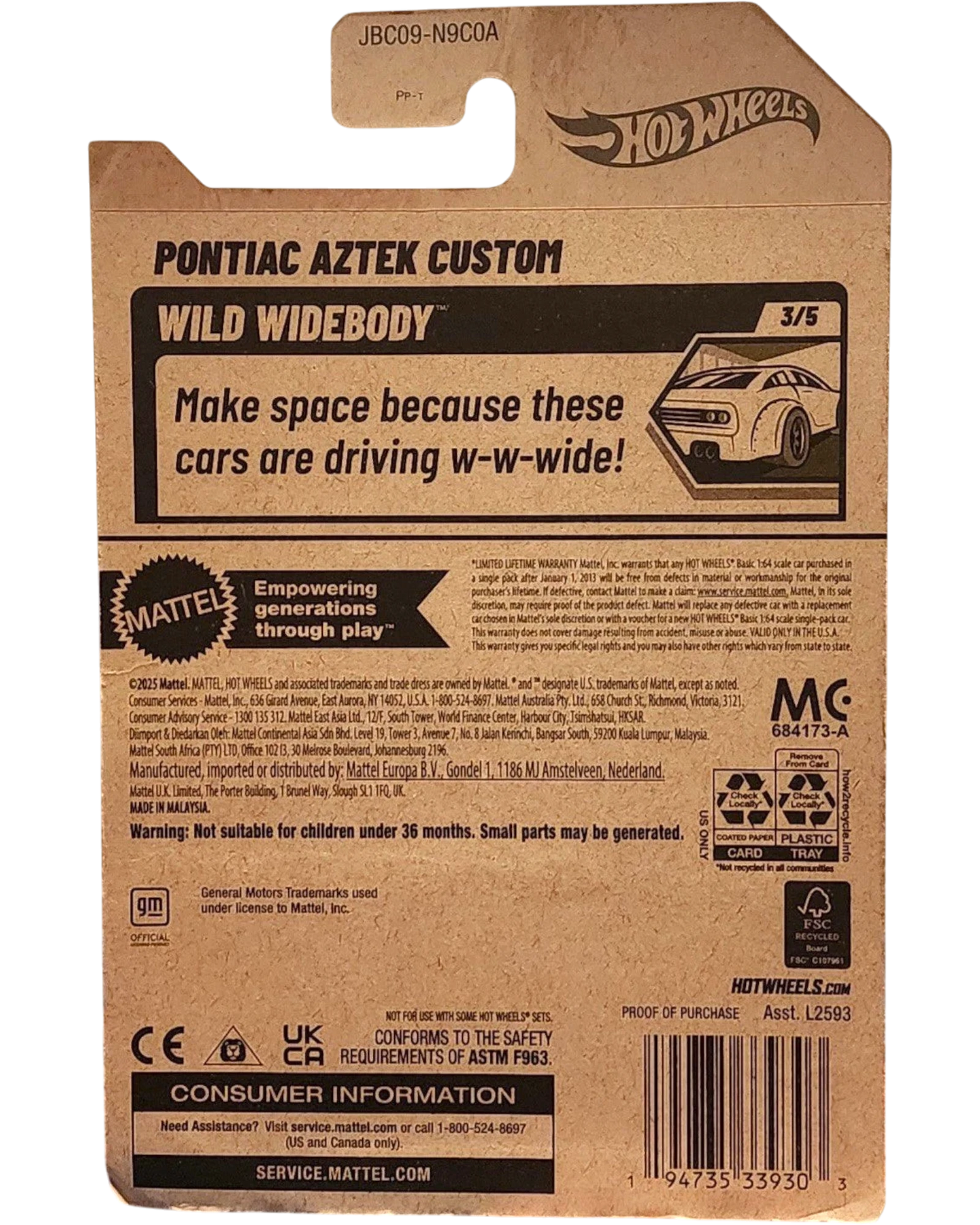 More Than Diecast Pontiac Aztek Custom Wild Widebody die-cast model in silver with custom widebody and yellow accents.